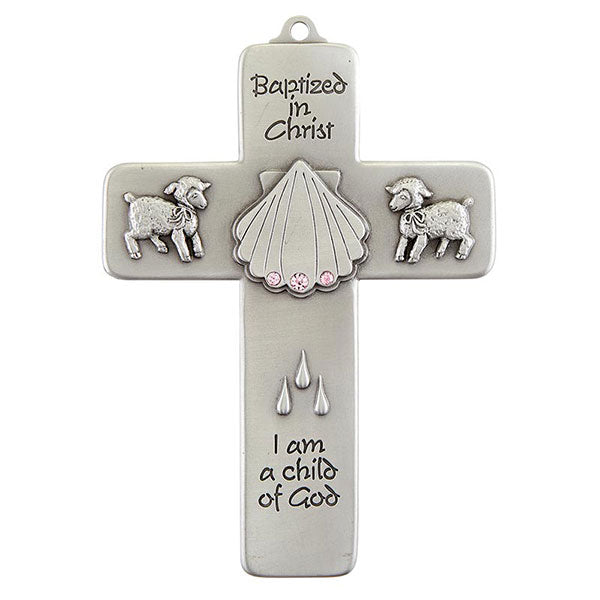 Cross Baptismal Message Pink