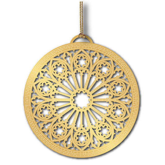 GOLD ROSE WINDOW ORNAMENT