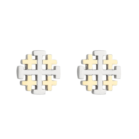 JERUSALEM CROSS STUD EARRINGS