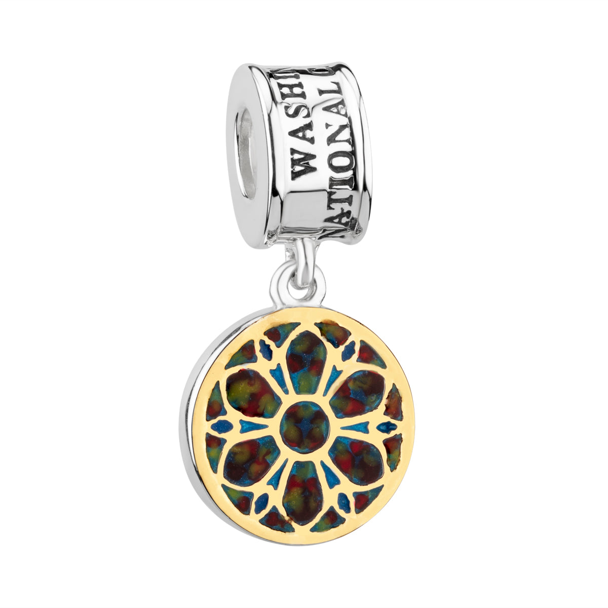 STERLING SILVER ROSE WINDOW CHARM